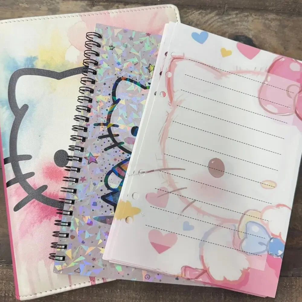 Hello Kitty A5 Binder w/ matching paper and spiral notebook